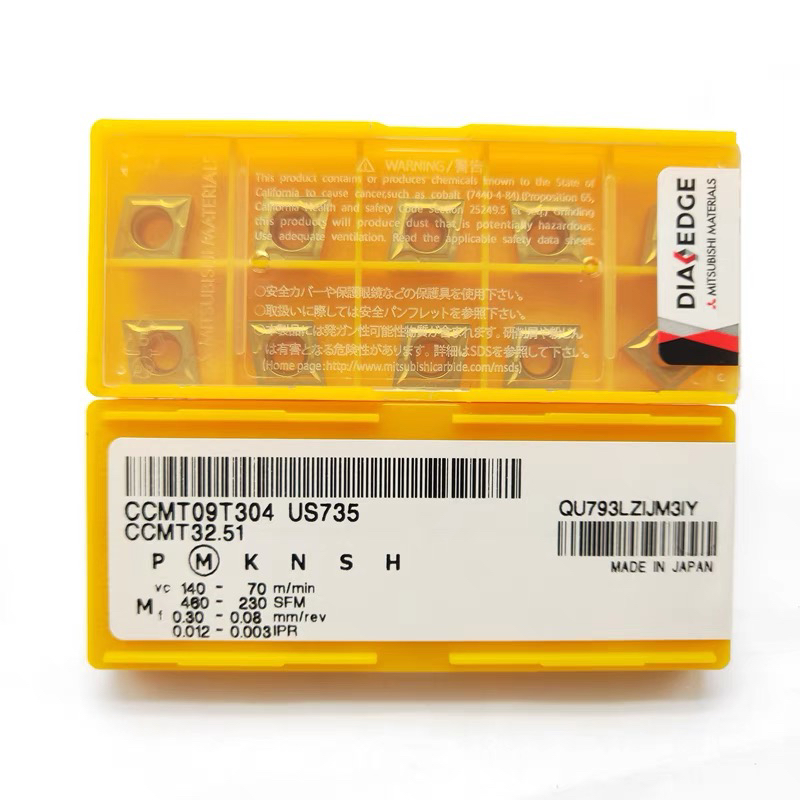 日本三菱数控车刀片CCMT09T304 09T308 US735不锈钢菱形内孔刀粒
