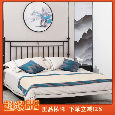 天坛家具现代简约金属钢管铁艺双人床1.5m1.8米铁架床铁艺床