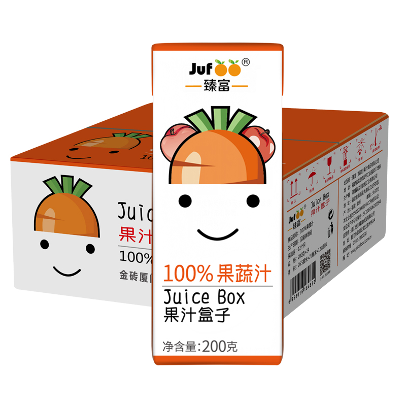 臻富100%纯果蔬汁200g*24瓶整箱