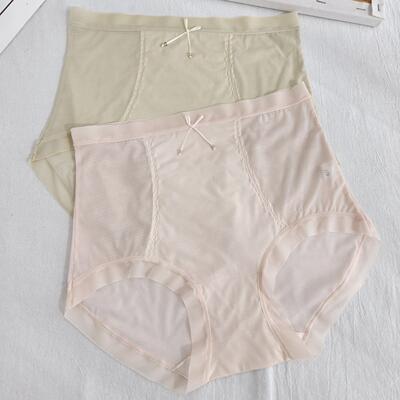 古妃蚕丝蛋白底裆高腰大版内裤女