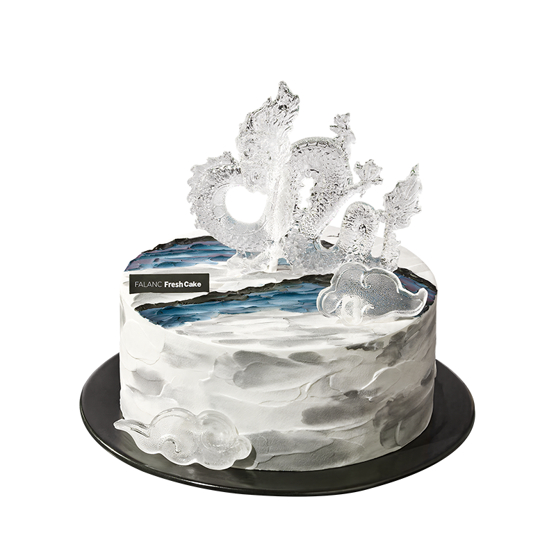 水墨龙腾新中式生肖生日蛋糕北京上海广州深圳成都全国同城配送