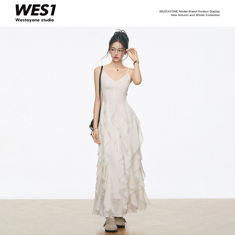 【妧雪呀】WESTAYONE 吊带中长款连衣裙