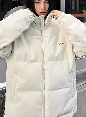 棉服男士冬季2024新款潮牌情侣宽松面包青少年棉衣立领外套男12