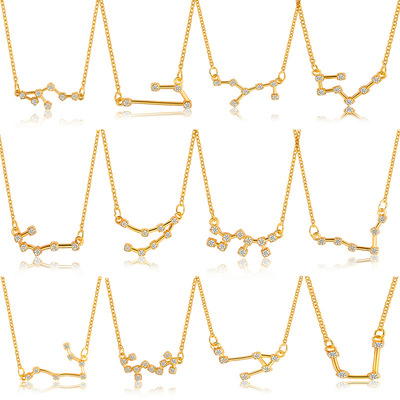 欧美锆石ins镶锆石锁骨链情侣