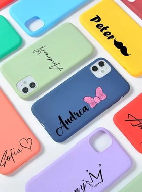 custom name phone case heart for any model silicone shell