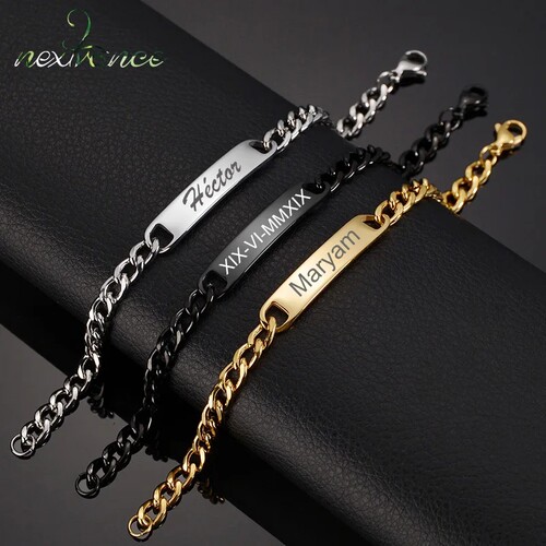 customized Men's bracelet  jewelry engraved DIY 男士定制手链