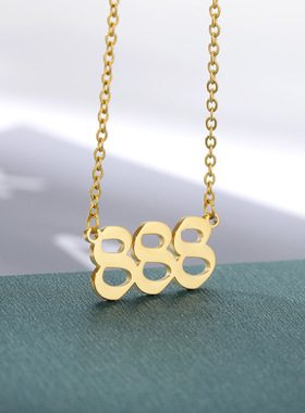 跨境项链999不锈钢情侣