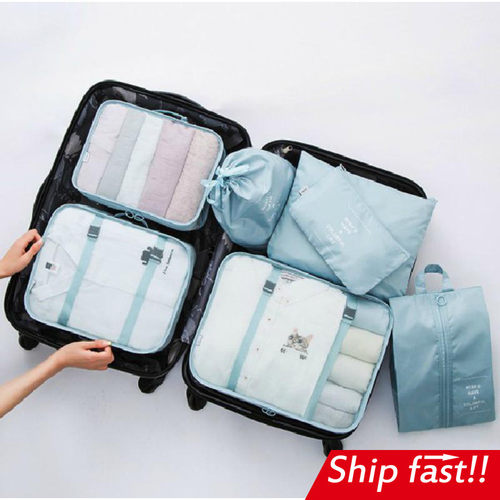 7pcs/set storage bags clothes travel packing organizer size