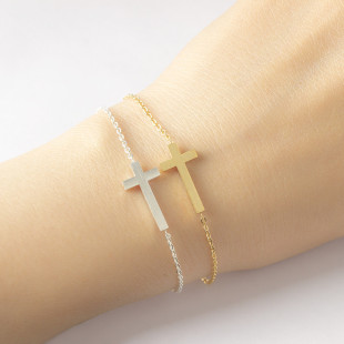 Cross couple bracelet 不锈钢十字情侣手链简约几何手链厂家
