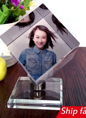 Crystal ball cube personality photo birthday DIY  gift frame