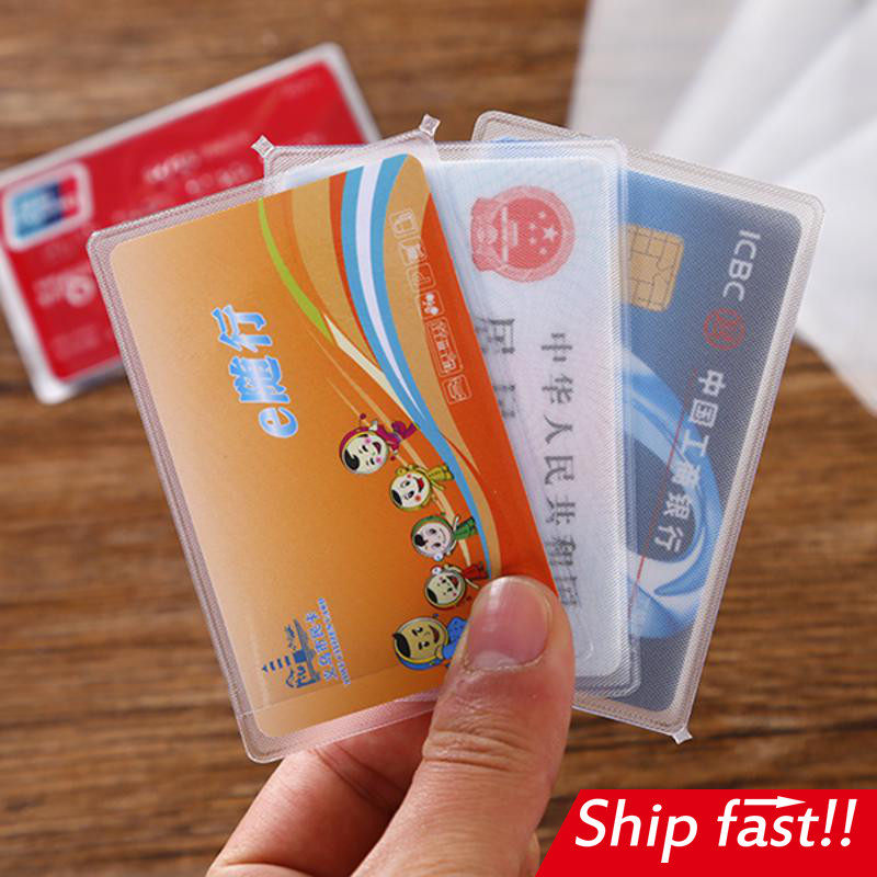 2pcs set ID card cover bank transparent passport protector