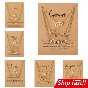 women necklace Personality 3pcs gift Zodiac new couple set