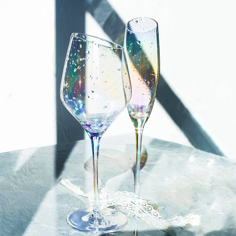 彩虹高脚杯渐变色七彩香槟酒杯ins日本网红水晶玻璃红酒杯家用在类目 餐饮具, 酒壶/酒杯/酒具, 酒杯中 - 来自Buy2taobao.com提供专业的淘宝代购服务