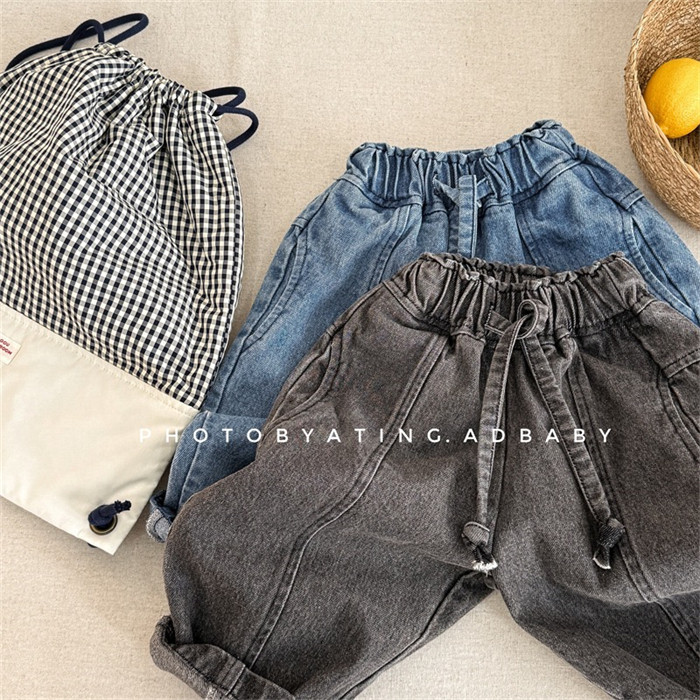 春秋季韩系童装男女儿童宽松牛仔裤潮宝牛仔哈伦裤宝宝百搭休闲裤,童装/婴儿装/亲子装,裤子,淘宝优惠券,粉丝福利购,淘宝优惠卷