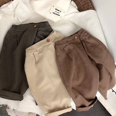 韩国儿童裤子秋冬季新品2021