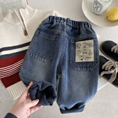 男童加绒牛仔裤 子 儿童大眼加绒加厚柔软休闲牛仔长裤 2025冬季 新款