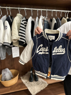 男女儿童棒球服外套中小儿童撞色字母刺绣夹克外套 童装 春秋季 韩版