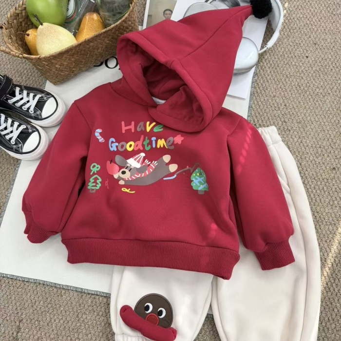 冬季韩系洋气穿搭加绒卫衣+卫裤