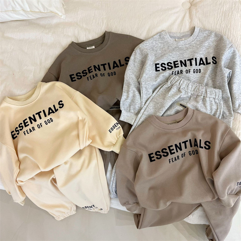 1-7岁儿童套装春新款男女童ESS字母卫衣宝宝卫裤休闲两件套潮