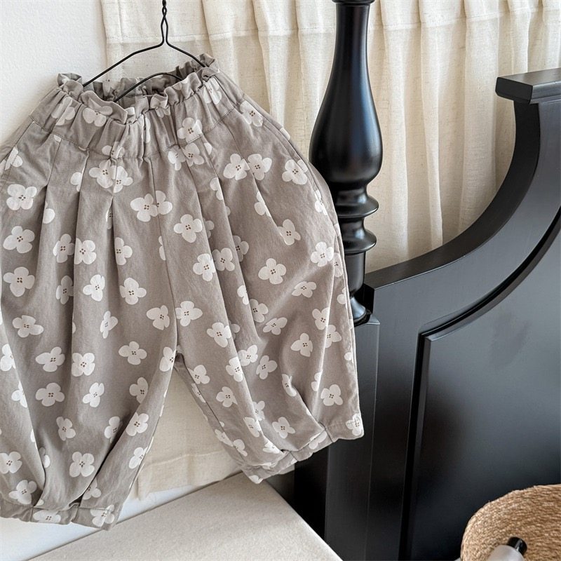 2025春季韩系童装 女童洋气花朵哈伦裤 女宝宝宽松韩版休闲九分裤,童装/婴儿装/亲子装,裤子,淘宝优惠券,粉丝福利购,淘宝优惠卷