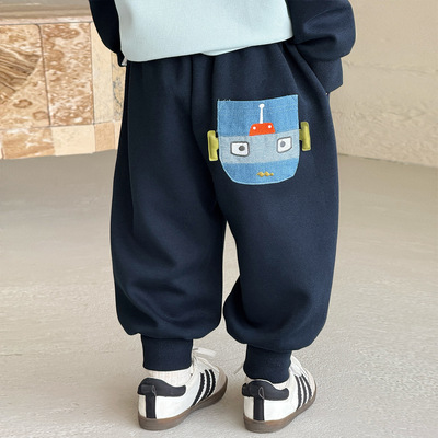 卡通刺绣宝宝裤子秋男童秋装