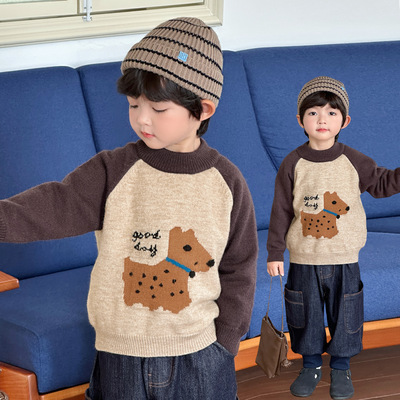 男童加绒毛衣秋冬款针织衫