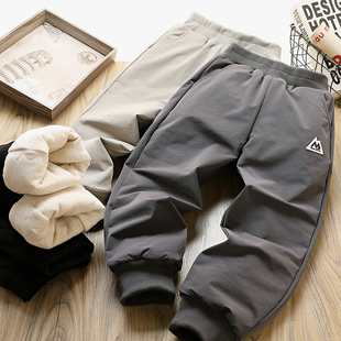 中大童登山裤 男童加绒加厚运动裤 2026冬季 儿童防风棉裤 厚6079