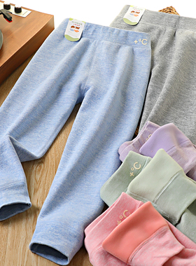 儿童加绒裤保暖男童女童加厚保暖裤石墨烯高腰护肚校服神器6575