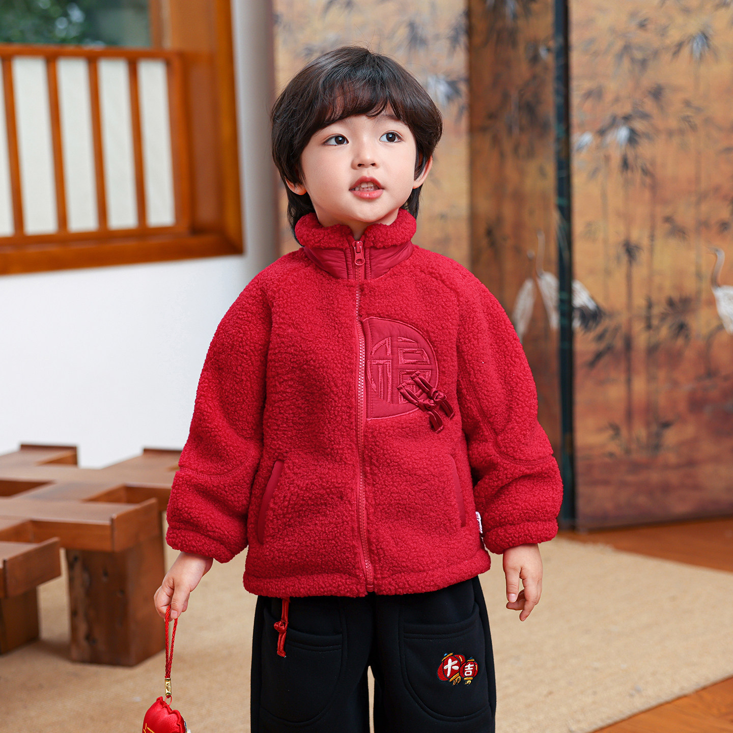 男童羊羔绒外套冬季宝宝红色新年拜年服儿童加绒加厚棉衣棉服7978,童装/婴儿装/亲子装,普通外套,淘宝优惠券,粉丝福利购,淘宝优惠卷