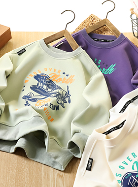 男童圆领卫衣春秋季新款中大童儿童运动休闲上衣男孩长袖T恤2871