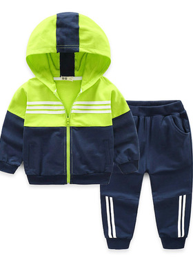 男童运动套装中大童春秋季儿童拉链外套纯棉卫衣开衫休闲裤子5530