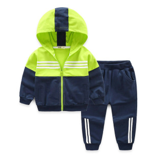 休闲裤 儿童拉链外套纯棉卫衣开衫 子5530 中大童春秋季 男童运动套装