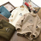 儿童加绒打底衫 男童半高领卫衣加厚奥粒绒保暖上衣2985 2026冬季