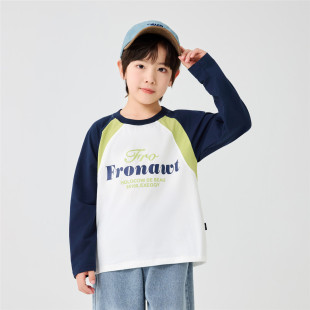 大童男孩圆领打底衫 新款 儿童上衣1896 T恤纯棉2026春秋季 男童长袖