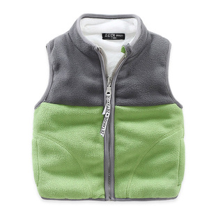 男童摇粒绒马甲秋冬季儿童加绒加厚背心保暖拉链坎肩外穿3039