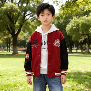 男童棒球服外套童装 新中大童洋气休闲棒球服外套潮7300 春季