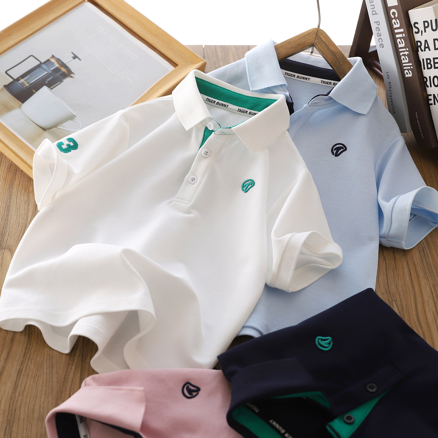 男童短袖POLO衫2026夏季新款中大童翻领刺绣t恤休闲套头上衣1575