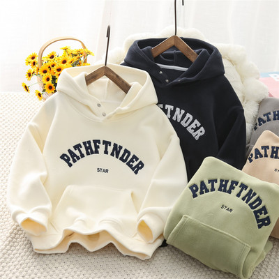 秋冬男童奥粒绒连帽卫衣打底衫