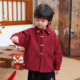 男童红色衬衫 9250 一体绒男童灯芯绒年服衬衫 加厚2026冬季 新款