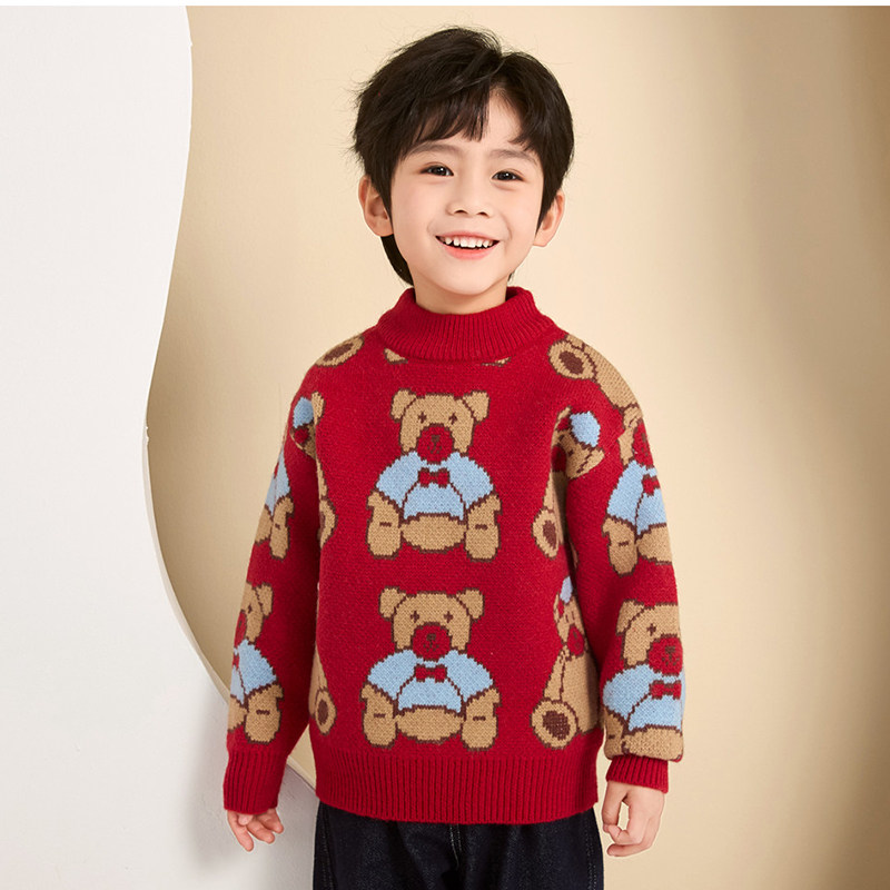 男童半高领毛衣冬季韩版儿童红色毛线衣加绒加厚宝宝保暖上衣8867,童装/婴儿装/亲子装,毛衣/针织衫,淘宝优惠券,粉丝福利购,淘宝优惠卷