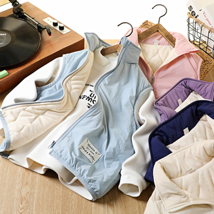 男童加棉绗棉背心2025秋冬儿童羊毛蚕丝保暖马甲中大童坎肩3520