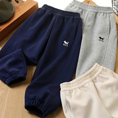男童春季舒松束脚运动长裤