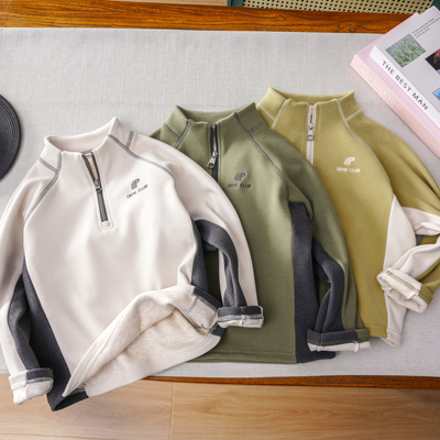 冬季男童纳米绒卫衣羊毛蚕丝上衣