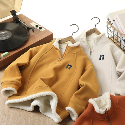 男童加绒加厚卫衣新款韩范