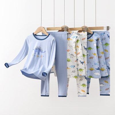 男童家居服套装薄款纯棉保暖内衣