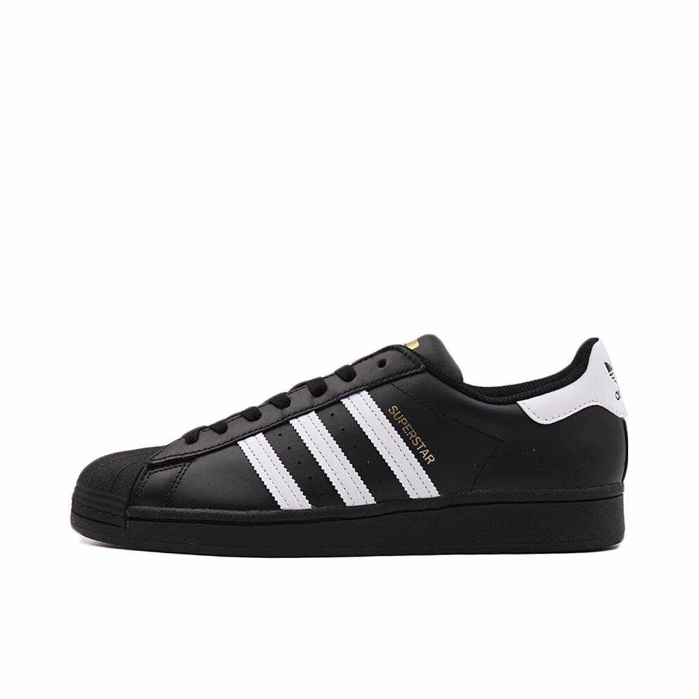 adidas贝壳头男女低帮复古休闲板鞋EG4959黑白金标广东MZQ仓