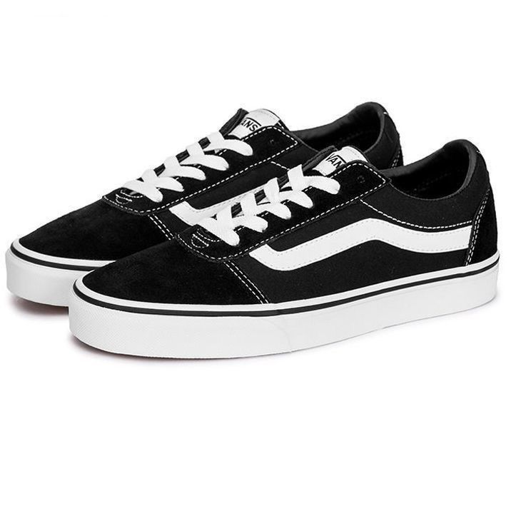 Vans Ward 织物牛剖层革 经典款 低帮 板鞋 女款 黑色 丽水FF仓