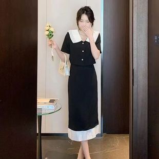 气质小香风短袖 大码 微胖mm显瘦遮肉法式 女装 外套半身裙 夏季