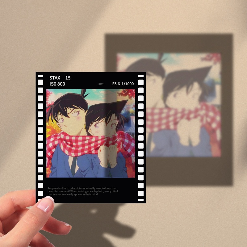 明侦探柯南新一毛利兰小兰72x86mm胶片拍立得仿黑胶款二次元周边