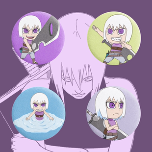 火影忍者58mm加厚毛绒吧唧卡通挂件痛包装饰鬼灯水月宇智波佐助